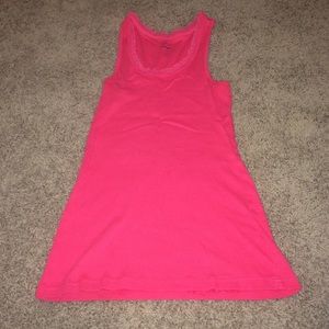 Pink ruffled tank