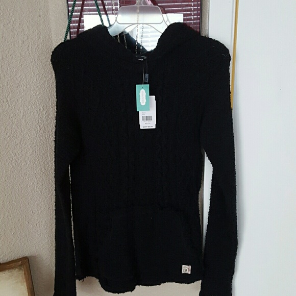 Silver jeans black sweatshirt with hood