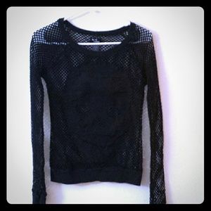 Hot topic skull fishnet shirt