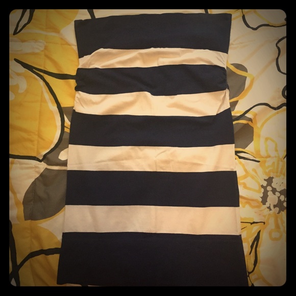 Charlotte Russe blue and white striped tube top