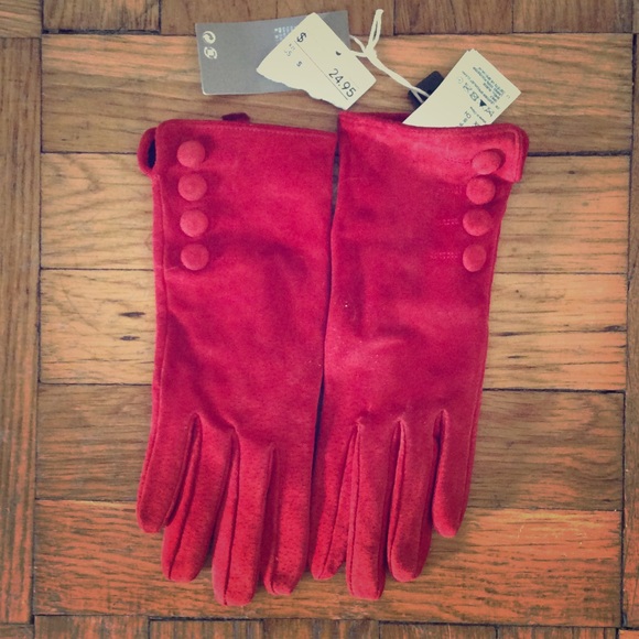 🌟Red suede gloves