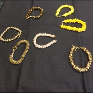 Yellow / gold crystal beaded hand woven bracelets