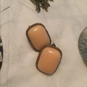 Cute peach oversized earrings