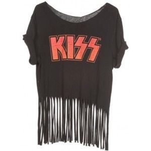 💫 KISS fringe crop top 💫