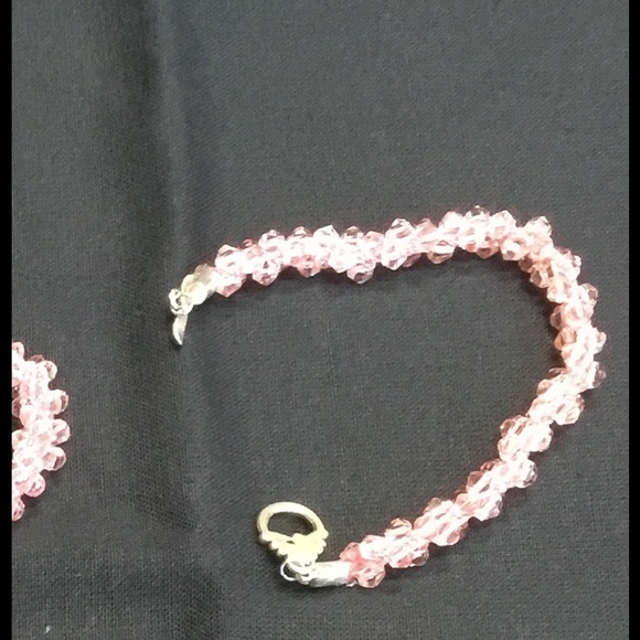 Pink Austrian Crystal Hand Woven Bracelets - Picture 3 of 3