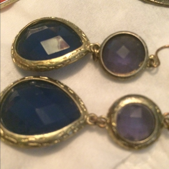 Dark Blue Gem earrings