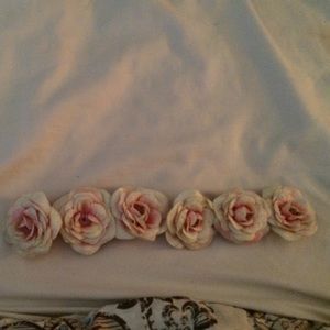 Soft pink flower headband