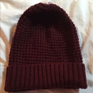 Dark Maroon Knit Beanie