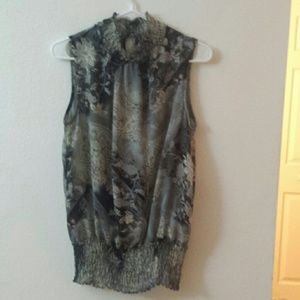 Gray sheer tank top