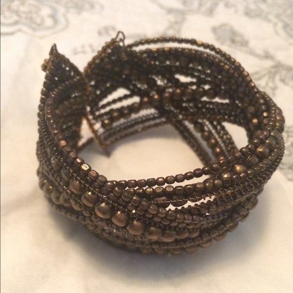 Bronze beaded cuff