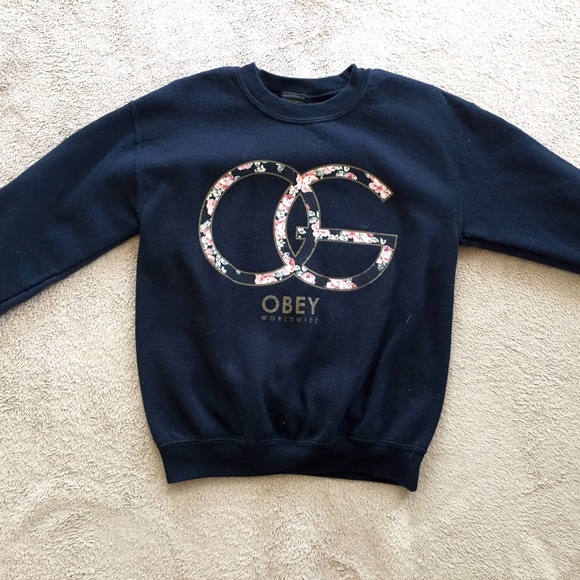 Obey Jackets & Blazers - black obey crew neck sweatshirt