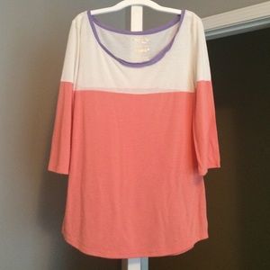 Color block 3/4 sleeve tee