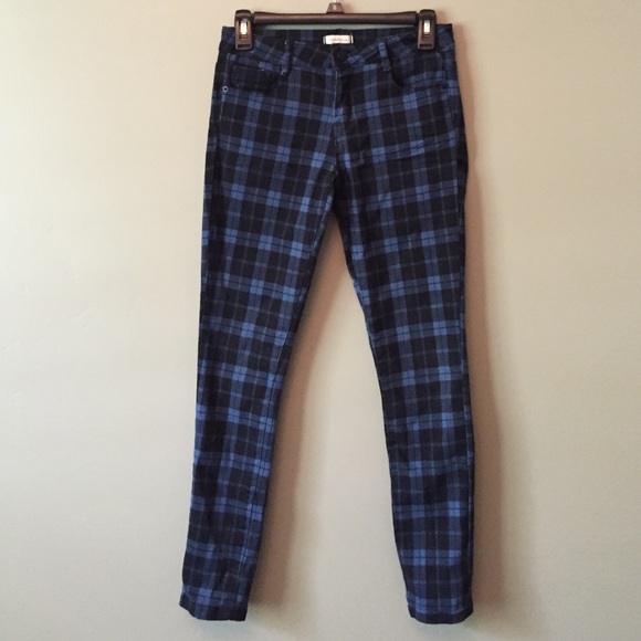 Forever 21 blue and black plaid pant