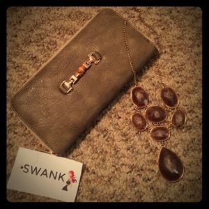 BRAND NEW. Beige and brown wallet