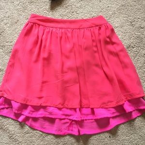 Hot pink double layered skirt