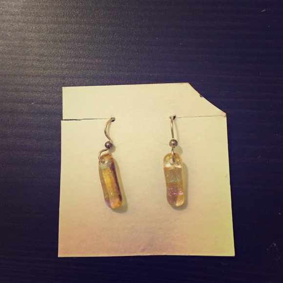 Yellow dangle earrings