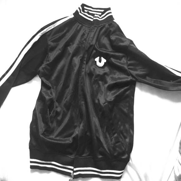 black and white true religion jacket
