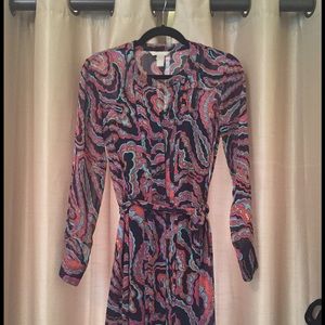 Banana Republic Outlet Navy Blue & Paisley Dress