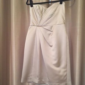 David's Bridal Champagne Bridesmaid Dress