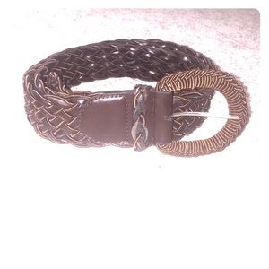 Dark brown braided belt.