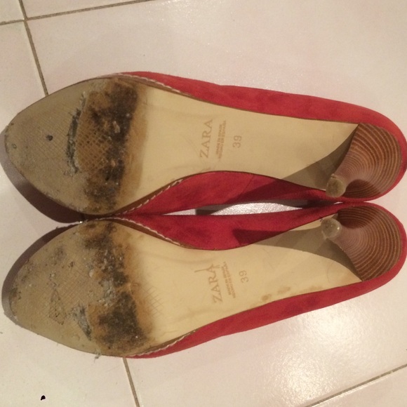 Zara Suede Peep-Toe Pumps - Picture 3 of 3