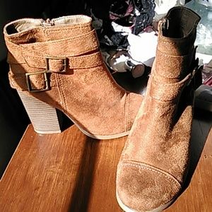 Size 7 camel colored 4 inch booties worn once.
