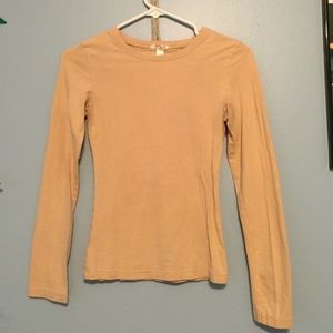 size S Ambiance Apparel Tan/Nude long sleeve shirt