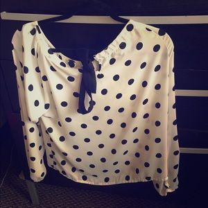 Poka dot black and white shirt
