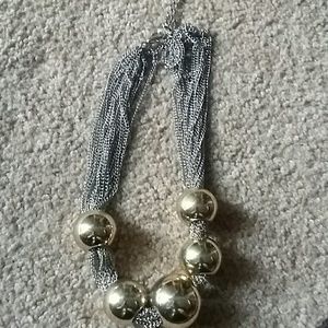 Big Silver Balled necklace