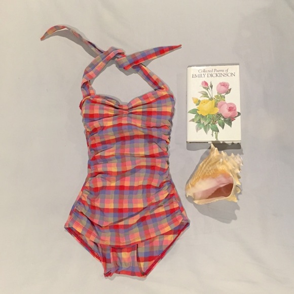 💐 Retro plaid pastel summer swimsuit