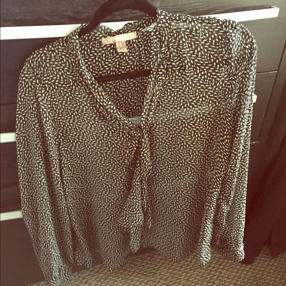 Black and white chiffon shirt