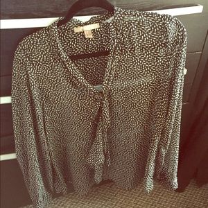 Black and white chiffon shirt