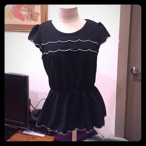 Anthropologie Pim and Larkin black peplum top