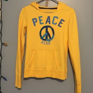 yellow Aeropostale peace sweater