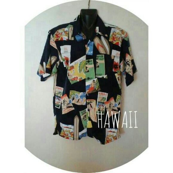 Vintage Tops - Vintage 80s Hawaiian Button Up Size 12/14