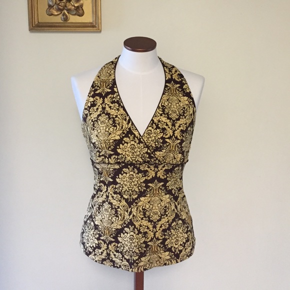 Brown printed top