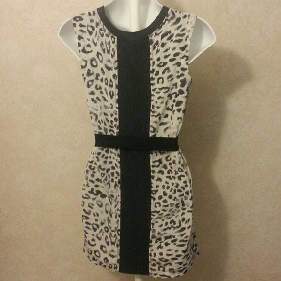 Rogan Cheetah print silky black and white dress XS - Picture 2 of 4