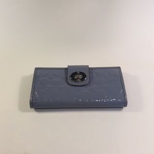 Periwinkle patent leather authentic coach wallet