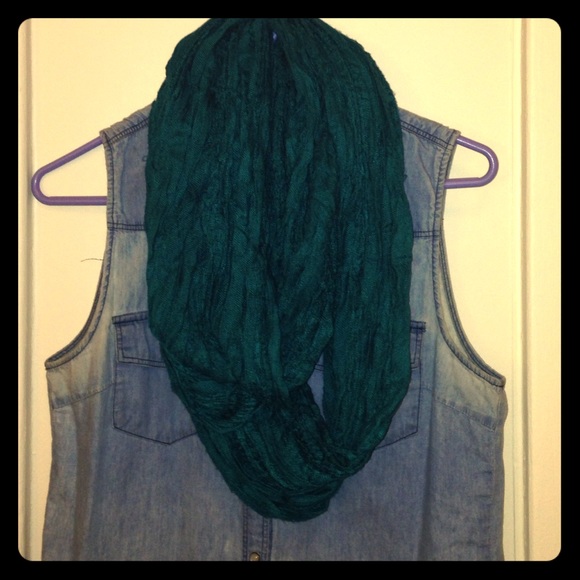 Teal Patterned Scarf - Picture 1 of 4