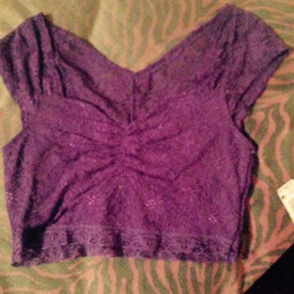 Purple lace crop top