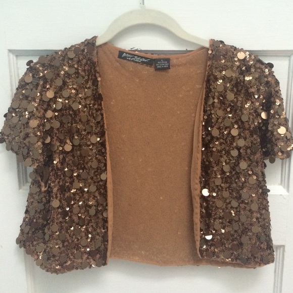 Betsey Johnson Bronze Sequin Bolero