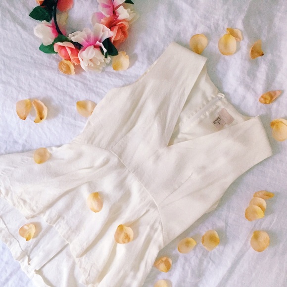 Pearl Brocade Peplum Top by H&M