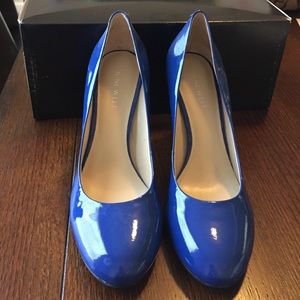 NWOT! Nine West Blue Patent Leather Pumps