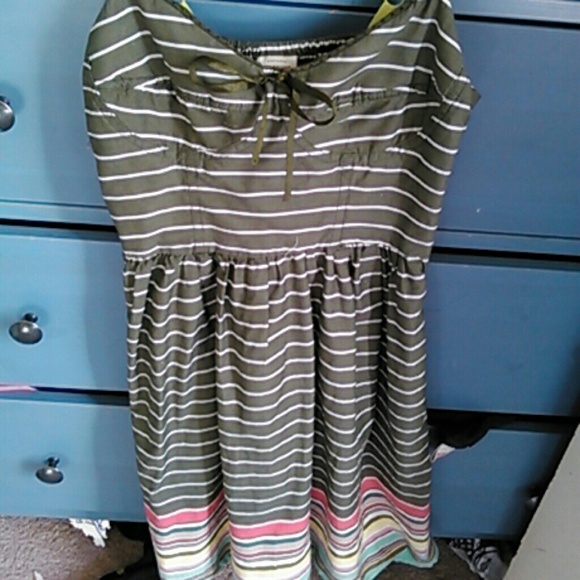 Green striped dress size small - Picture 3 of 3