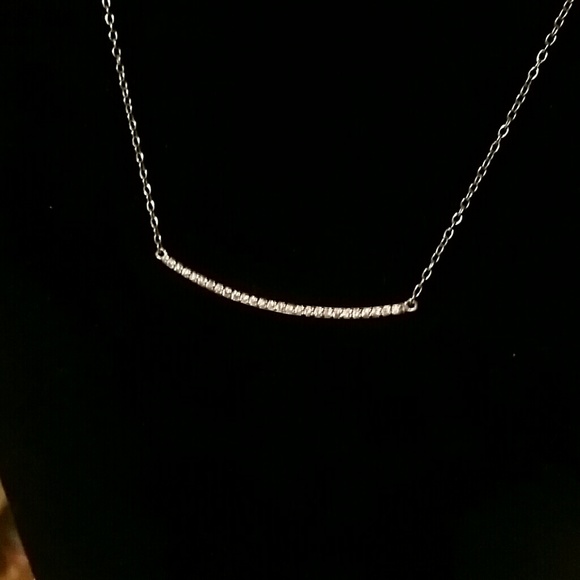 **SALE** Sparkly Rhinestone Bar Necklace - Picture 2 of 3