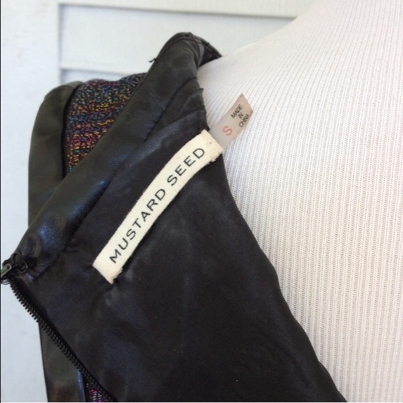 ❌SOLD❌HOSTPICK! Mustard Seed Leather Trim Dress! - Picture 3 of 4