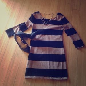 Black and beige hugger dress from forever21