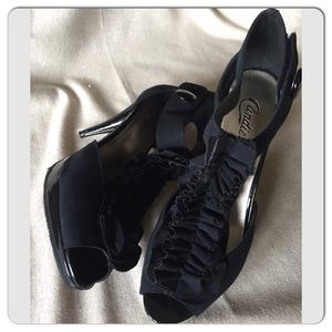 Candies Fringe Peep-Toe High Heel