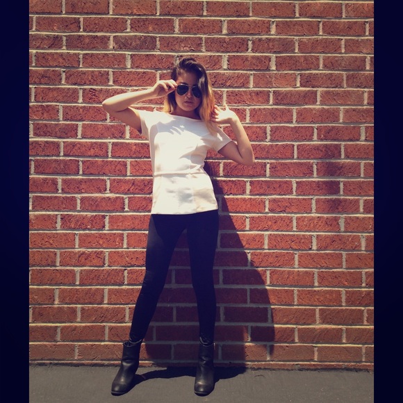 Retro cream & blush short sleeve top