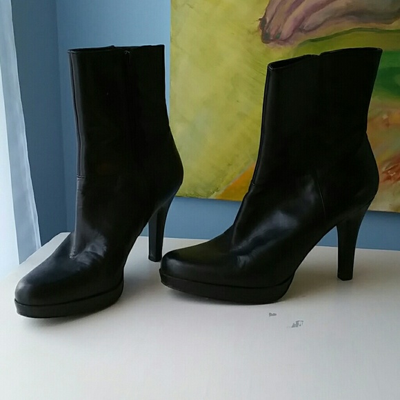Black leather boots